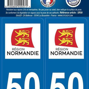 Adhésifs région département 50 normandie x2 - STICKZIF