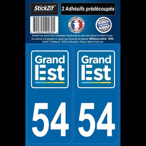 Adhésifs région département 54 grand est x2 - STICKZIF