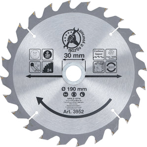 Lame de scie circulaire en métal dur | Ø 190 x 30 x 2,5 mm | 24 dents - DIY