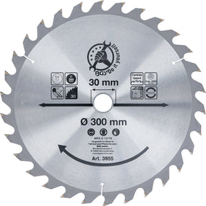 Lame de scie circulaire en métal dur | Ø 300 x 30 x 3,2 mm | 30 dents - DIY