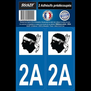 Adhésifs région département 2a corse x2 - STICKZIF