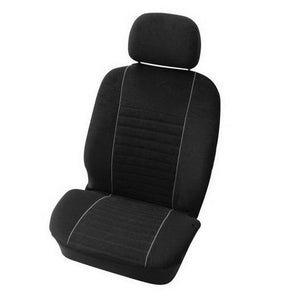 HOUSSES DE SIEGES AVANT VELOURS NOIR/GRIS 4PCS (AIRBAG) X2 - CARPOINT - SNQR MOTORS