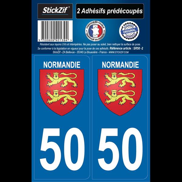 ADHESIFS REGION DEPARTEMENT 50 NORMANDIE X2 - STICKZIF - SNQR MOTORS