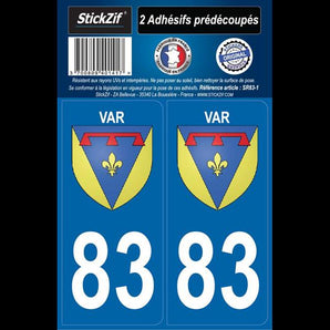 Adhésifs région département 83 var x2 - STICKZIF