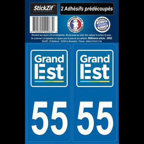 Adhésifs région département 55 grand est x2 - STICKZIF