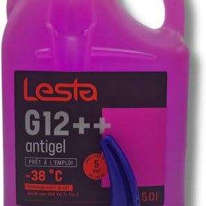 Liquide de Refroidissement Anti-gel G12++ -38°C Homologué + Bec verseur Prêt à l'emploi - LESTA 5L