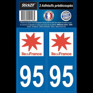 Adhésifs région département 95 ile de france x2 - STICKZIF