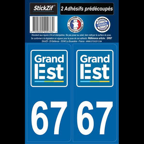 Adhésifs région département 67 grand est x2 - STICKZIF